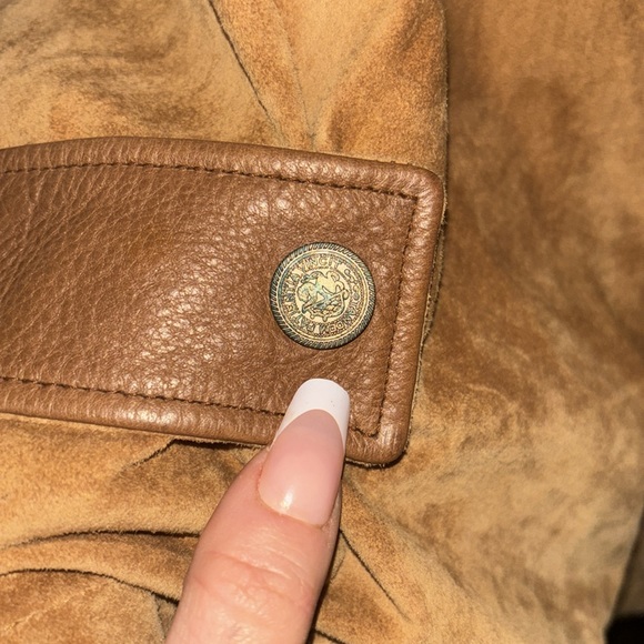 talbots genuine leather coat, shades of brown. in great condition. size medium. - Picture 7 of 7